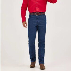New w/o Tag Wrangler Men's Rigid Slim Cowboy Cut Jeans 33 x 33" 100% Cotton #52X
